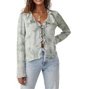 Free People Sascha Blouse Tie Front